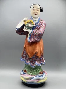 Späte Qing bis in die frühe Republik Periode chinesische Frau Figuren 10" markiert 1217 - Bild 1 von 9