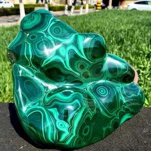 10.64LB Natural glossy Malachite transparent cluster rough mineral sample Gem - Picture 1 of 9