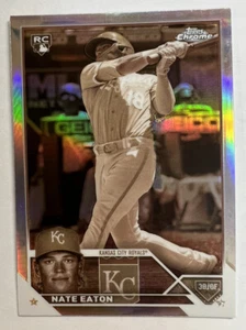 2023 Topps Chrome Nate Eaton R/C Sepia Refractor - Picture 1 of 2