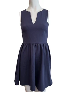 Small Blue Sleeveless Dress Casual Fit Flare Gold Zipper The Impeccable Pig - Picture 1 of 6