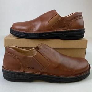 Naot Mens Eiger Loafer Brown Leather Side Gore Lightweight Slip-On Shoes 48/15 - Picture 1 of 12