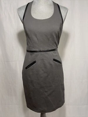 VESTIDO CYNTHIA STEFFE MUJER TALLA 2 ESPALDA EN T TEJIDO Y CUERO FIESTA CÓCTEL Foto 1 de 4