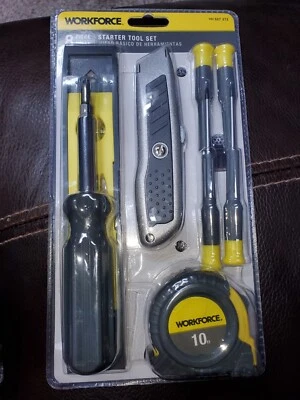 WORKFORCE 8 Piece Starter Tool Set 527272 Knife Tape Screwdrivers Level NEW  - Image 1 of 2