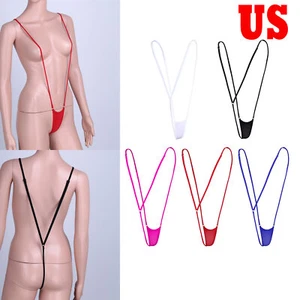 Mujeres Sexy Eslinga Tiro Transparente Micro Bikini Lencería Tanga Tanga Ropa Interior - Imagen 1 de 42