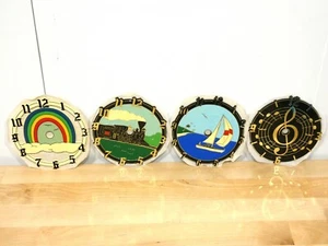 Menge 5 Vintage Ramar Kunststoff Uhrmacher Gesichter 1980er verschiedene Themen 6 Zoll - Bild 1 von 6