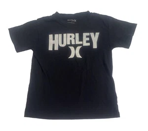 Hurley Jungen Kurzarm T-Shirt Größe 5 Kleinkind schwarz/weiß Logo einfarbig Basic - Bild 1 von 6