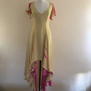 MATTHEW WILLIAMSON DRESS MAIN LINE YELLOW PINK INDIAN GODDESS AUTHENTIC EU40 UK8 - Picture 1 of 11