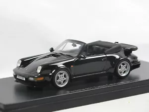 Avenue 43 Autocult 60031 1993 Porsche 911 964 Turbo Cabriolet resina nera 1:43 - Foto 1 di 5