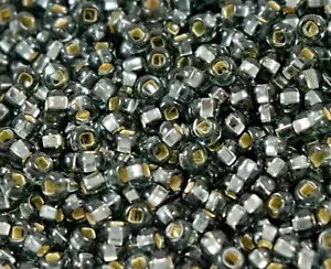 Czech Glass Seed Beads Size 8/0 " SILVER LINED BLACK DIAMOND " Strands - Picture 1 of 3