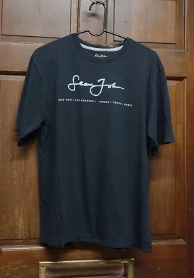 Camiseta Sean John Negra Algodón Gráfico Logo Juvenil Junior Talla XL (20) Foto 1 de 4