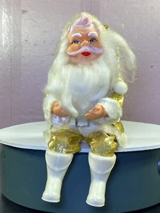 Vintage Papá Noel Dorado Cojo Metálico Navidad Flexible 11" Japón - Imagen 1 de 10