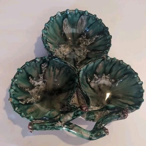 Vintage Italian Pottery Seashell Divided Dish Fratelli Fanciullacci Candy Signed - Picture 1 of 5