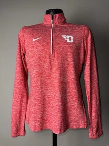 Women’s Nike Dri-Fit Dayton Flyers Red Polyester Quarter Zip Pullover Medium - Picture 1 of 8