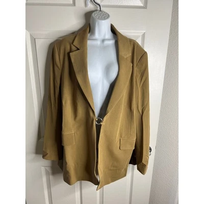 Danielle Bernstein Women's Silver Ring Closure Blazer Tan NEW ~ Size 3X - Image 1 of 4