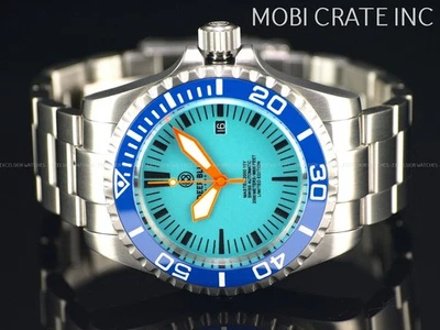 Deep Blue Master 2000 Full Lume Smurf Blue Dial Swiss Automatic SS Watch - Image 1 of 4