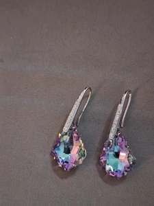 Crystal Cubic Zirconia Drop Earrings - Picture 1 of 2