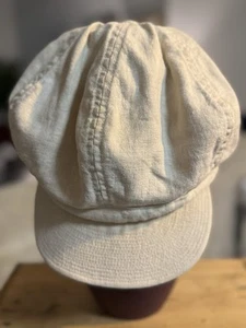 Rugby Ralph Lauren Off White Linen Gatsby RRL-style Newsboy 6-panel Cap - Picture 1 of 8
