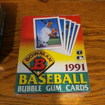 1991 年 Bowman 棒球工厂密封蜡盒(36 个蜡包)Chipper Jones RC — 第 1/4 张图片