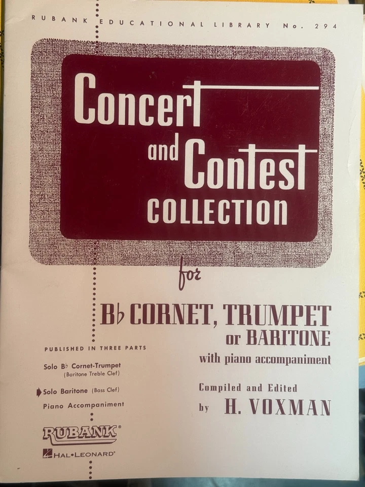 Concert And Contest Collection For Baritone B.C.  By Voxman - Solo ** NEW ** - Image 1 of 1