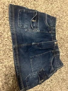 Denim Short Teen Skirt - Picture 1 of 4