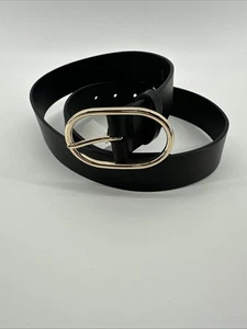 J Crew neu mit Etikett Damen klassischer schwarzer Leder klassischer Basic Gürtel XS-Small BJ919 - Bild 1 von 5