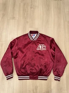 VTG 90s Swingster Texas Aggies A&M Satin Bomber Jacket Mens XL Burgundy USA Rare - Picture 1 of 8