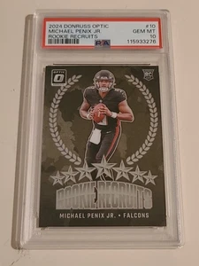 2024 Panini Donruss Optic Rookie Recruits Michael Penix Jr. #10 (RC) PSA 10 GEM - Picture 1 of 2