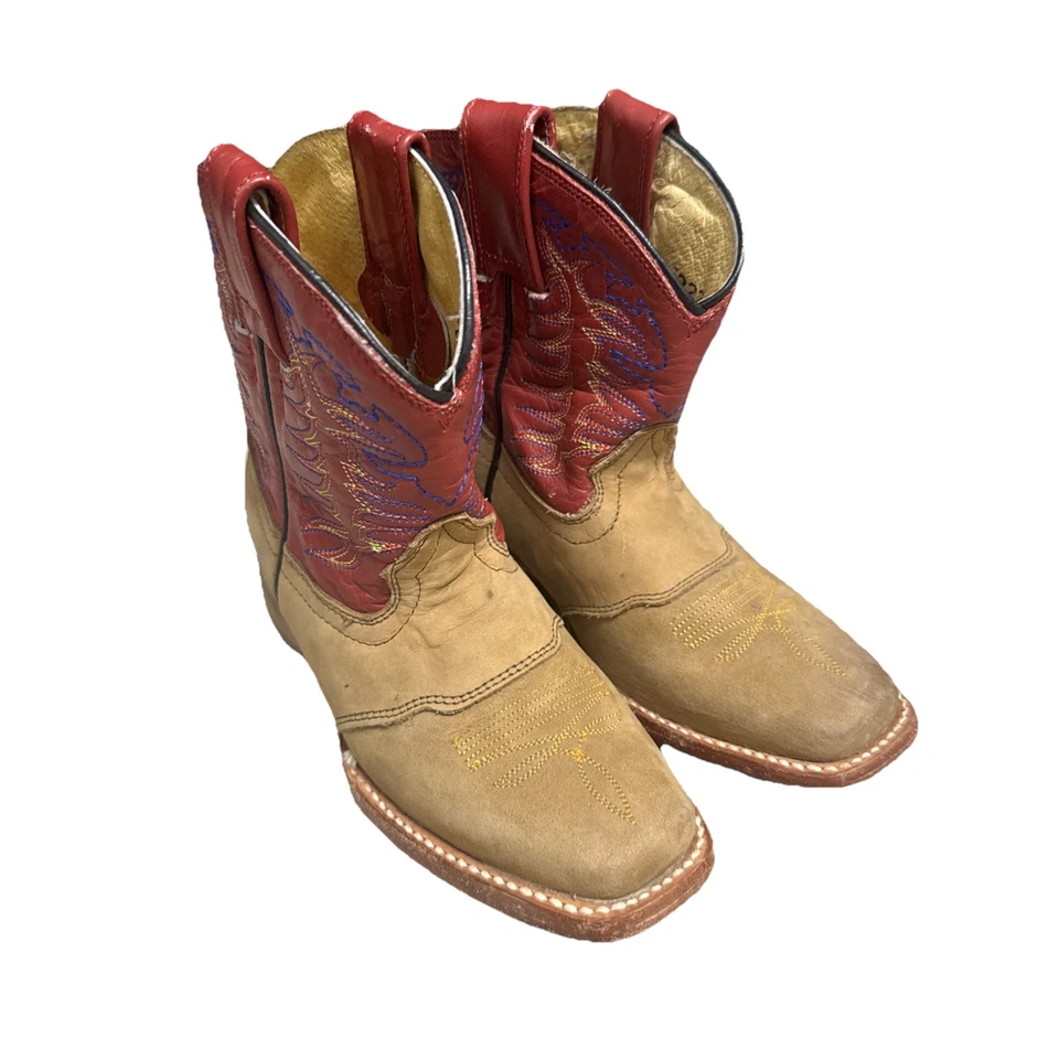 Justin Boys Canter Western Botas Cuero Real Talla 10.5 Niños Foto 1 de 4