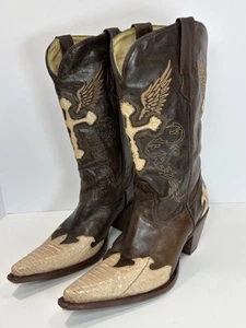 Botas occidentales vintage Rogers Cobra piel de serpiente para mujer talla 8 exóticas Bikercore Cross - Imagen 1 de 12