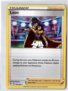 Leon 154/185 Rare Holo Vivid Voltage Trainer Supporter Karte NM - Bild 1 von 2