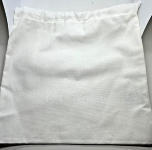 GUCCI Staubbeutel 16” x 14” z weiß Logo Kordelzug Baumwolle Geschenk Aufbewahrungstasche - Bild 1 von 6