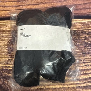 Nike Everyday Black Dri-Fit Cushion No-Show Socks (6 Pairs) Youth 3Y-5Y WMN 4-6 - Picture 1 of 5