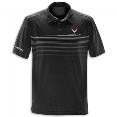 C8 Corvette Gesture Striped Polo – Medium- Men’s -NWOT - Image 1 of 4