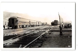 RPPC Troop Train BRATTLEBORO, VERMONT Railroad WWI 1950s Repro Vintage Postcard - Picture 1 of 2