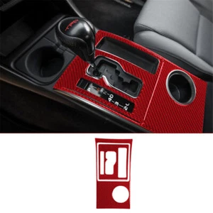 Red Carbon Fiber Interior Console Gear Shift Cover Trim For Toyota Tacoma 12-15 - Foto 1 di 14