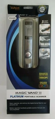 VuPoint Magic Wand III 3 Platinum Portable Scanner ST442PE New In Box - Image 1 of 4