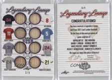 2021 Leaf Lumber Legendary Lineup Relics Purple /9 David Ortiz Joe Morgan HOF
