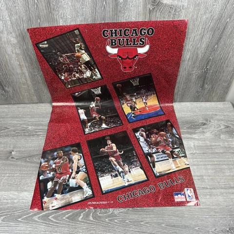 Vintage 1991 Chicago Bulls Jordan22”x34” Poster Star Line Cover