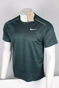Nike Dri Fit Camicia Uomo Miler Running Top Manica Corta Verde AJ7565 328 - Foto 1 di 4