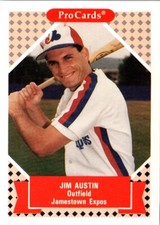 1991 ProCards Tomorrow's Heroes Jim Austin #274 Jamestown Expos