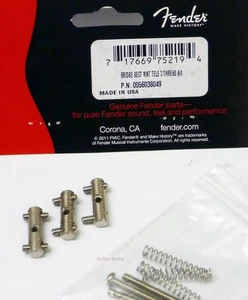 New 3 Saddles Fender Threaded Telecaster - Nickel 0056038049 For Guitar Tele - Picture 1 of 2