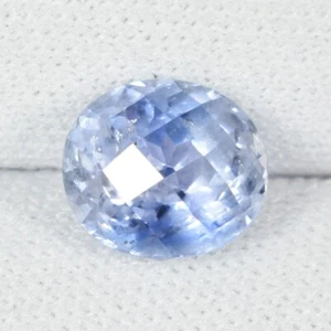 2,39 ct TOP LUSTRE BONITO AZUL NATURAL AZUL ZAFIRO OVALADO Corte a Cuadros Ver Vdo EBY - Imagen 1 de 2