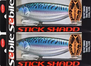 (2) SEBILE STICK SHADD 155 FAST SINKING 6-1/8” 4-1/4 OZ SALTWATER LURE -GRN MACK - Picture 1 of 9
