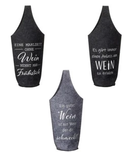 3 Stück Flaschentaschen mit Spruch Filz Geschenkverpackung Weintasche Geschenk - Bild 1 von 1