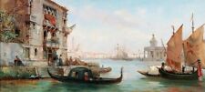 Handmade Oil painting Venice,overlooking Liberia from the Grand Canal on canvas