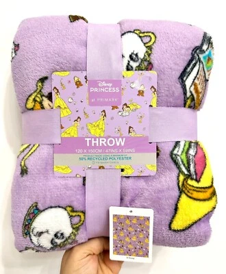 La Bella e La Bestia Plaid Throw Beauty And The Beast Disney Princess Coperta - Immagine 1 di 3