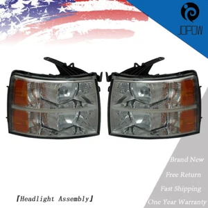 Par de faros negros aptos para Chevy Silverado 2007-2013 lado conductor + pasajero - Imagen 1 de 11