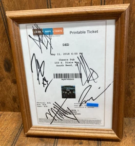 DED - Alt Rock Band Concert Autographed Framed 2018 Ticket Sheet 8" x 10" - Picture 1 of 5