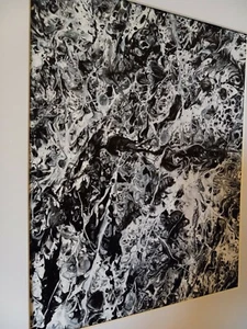 Original Acrylic Pour Painting Abstract Art signed canvas - Picture 1 of 7