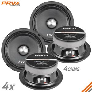 4x PRV Audio 6MR400-4 Bullet Midrange 6.5" Speakers 4 Ohms PRO Car Audio 400W